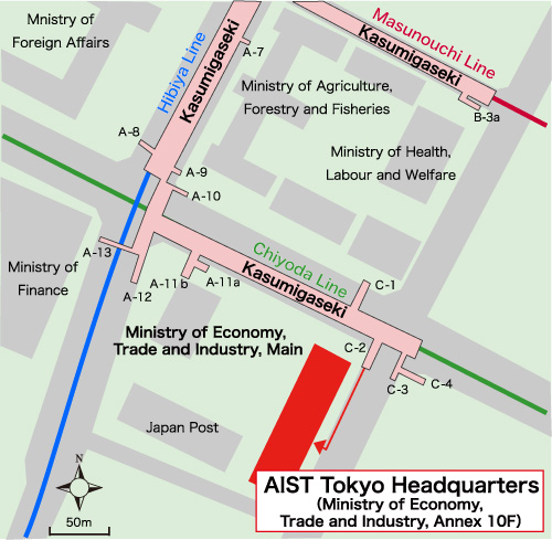 AIST Tokyo Headquarters Map Image