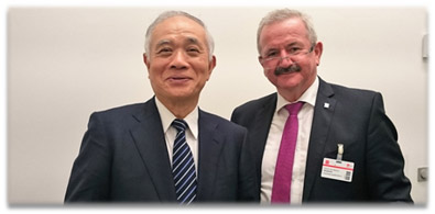 Photo: AIST President Chubachi (left) and FhG President Neugebauer (right) at the meeting.