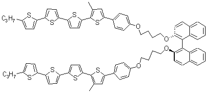 二量体型コレステリック液晶の分子構造図