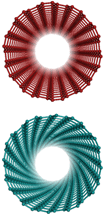 代表的な金属型と半導体型のCNTの分子模型図