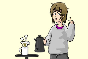 コーヒーポットとカップのイメージ図