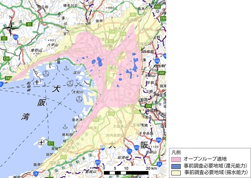 大阪平野におけるオープンループシステムの適地マップ）