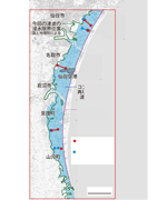 2010年の研究成果の津波被災想定図