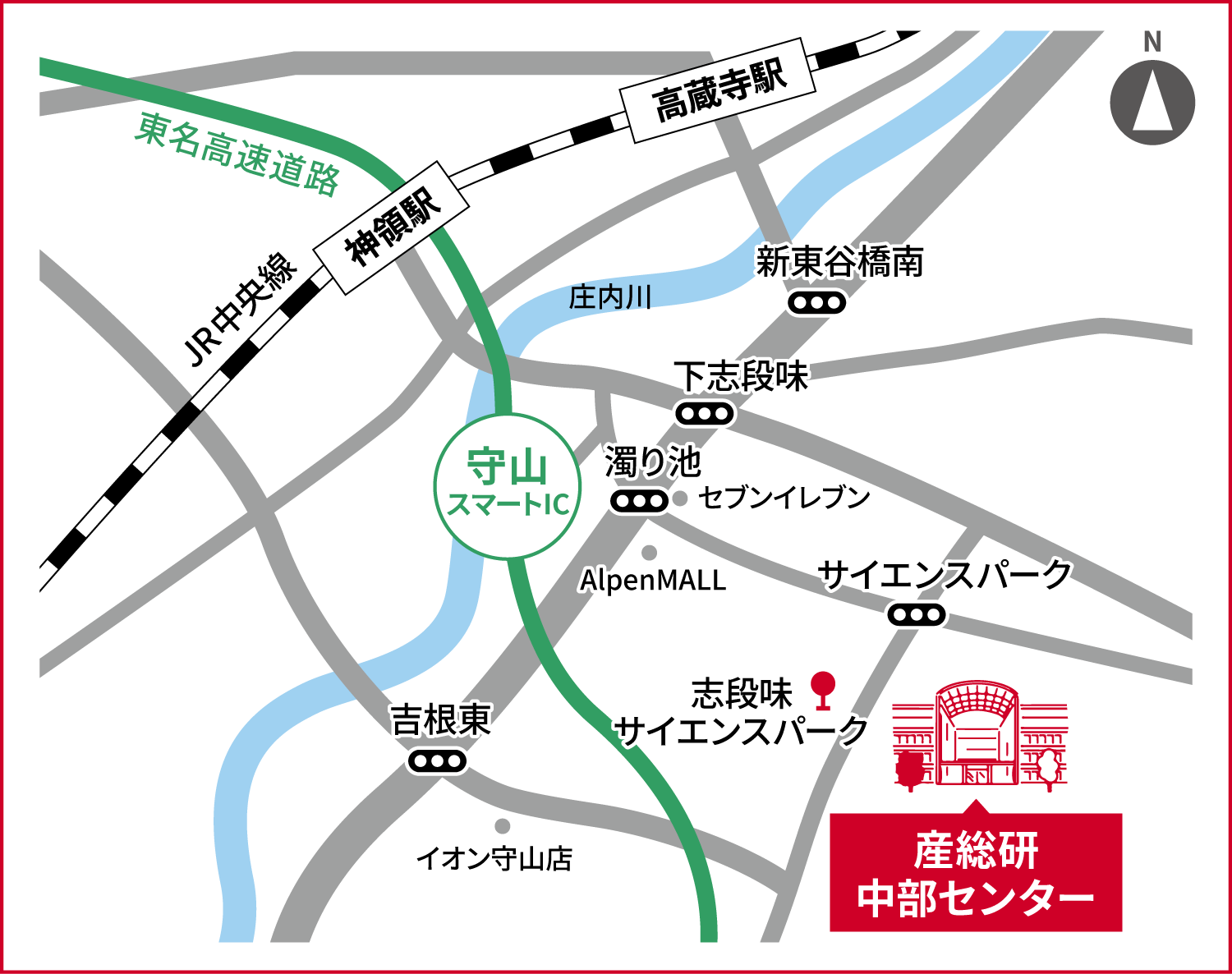 中部センター周辺地図