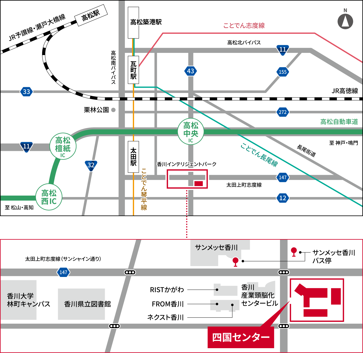 四国センター周辺地図