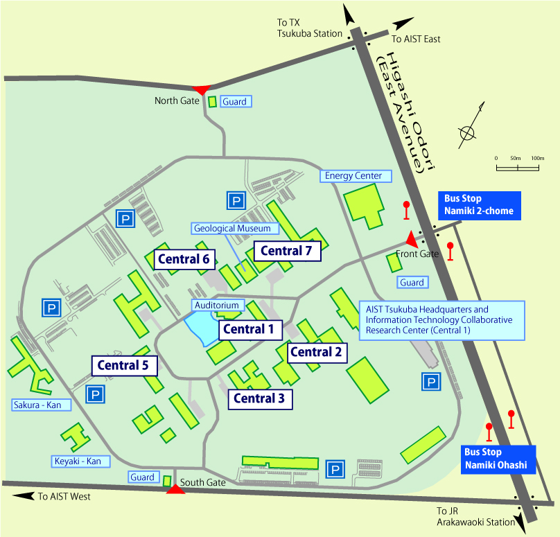AIST Tsukuba Central Guide Map
