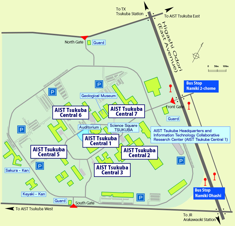 AIST Tsukuba Central Guide Map