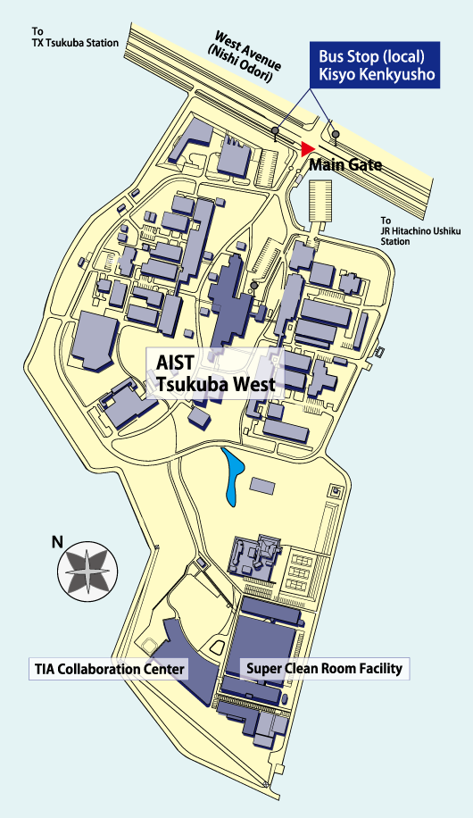 AIST Tsukuba West Guide Map
