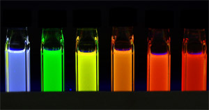 Photo of Fluorescence emitted from quantum dots