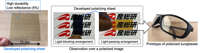 Figure: The developed  polarizing sheet