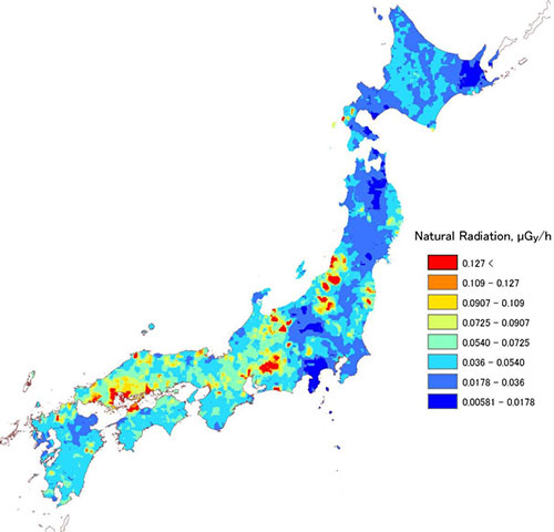 日本の自然放射線量のイメージ