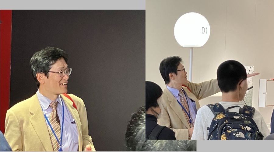 聖光学院中学校アイストキューブ見学対応の様子