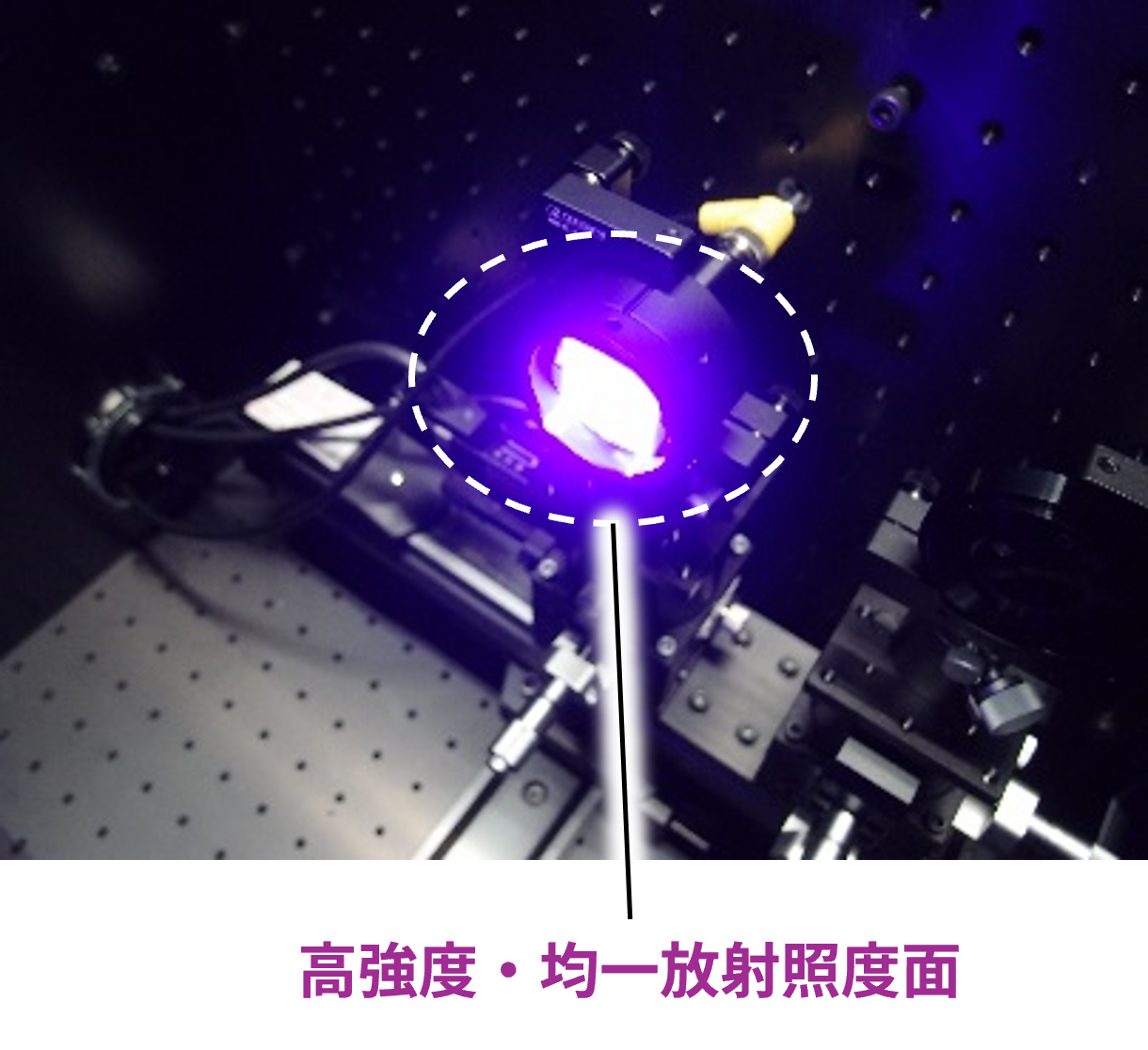高強度・均一放射照度面を示す画像”
 
