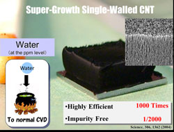 スーパーグロース合成法による単層カーボンナノチューブ構造体の写真