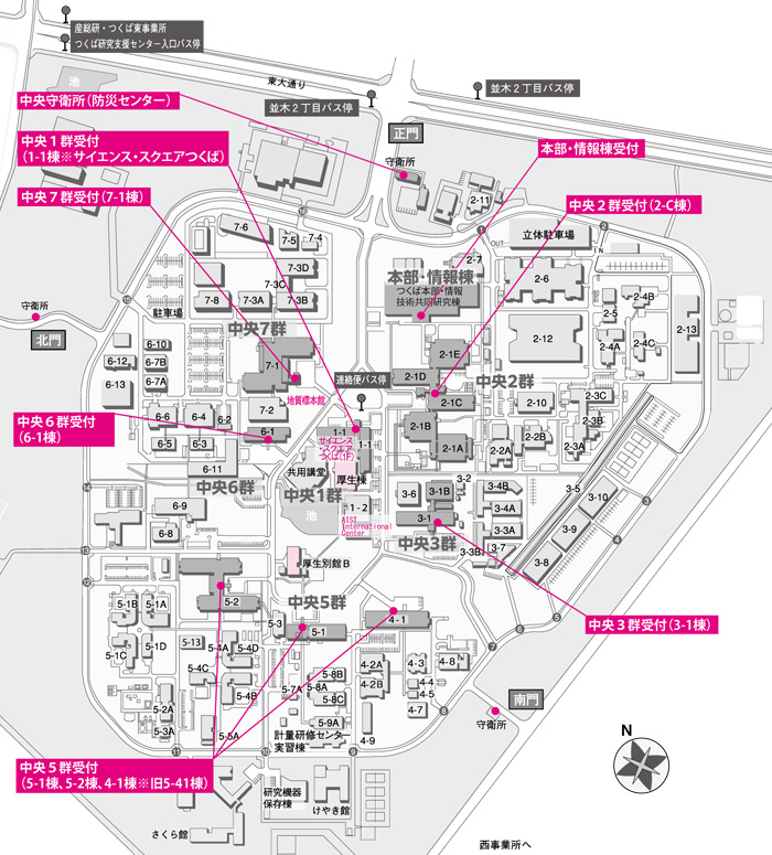 つくば中央構内案内図