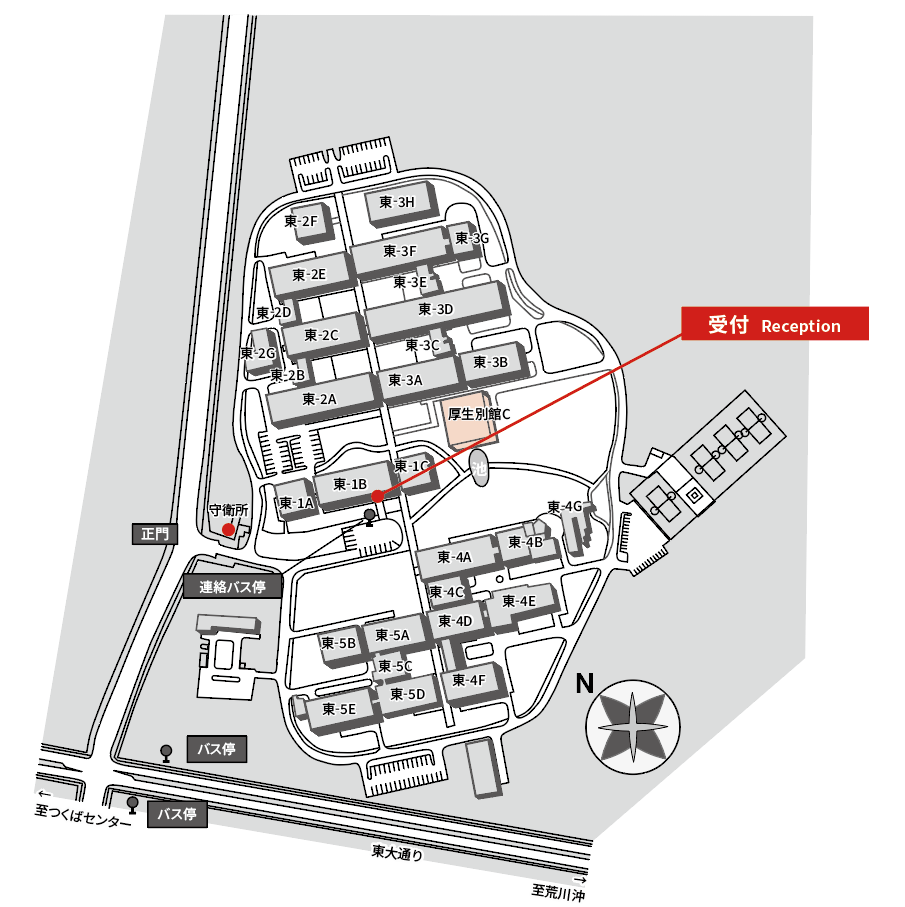 つくば東構内案内の図