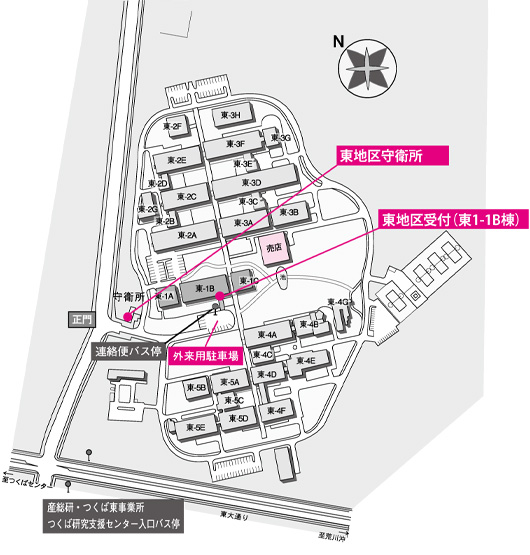 つくば東構内案内の図