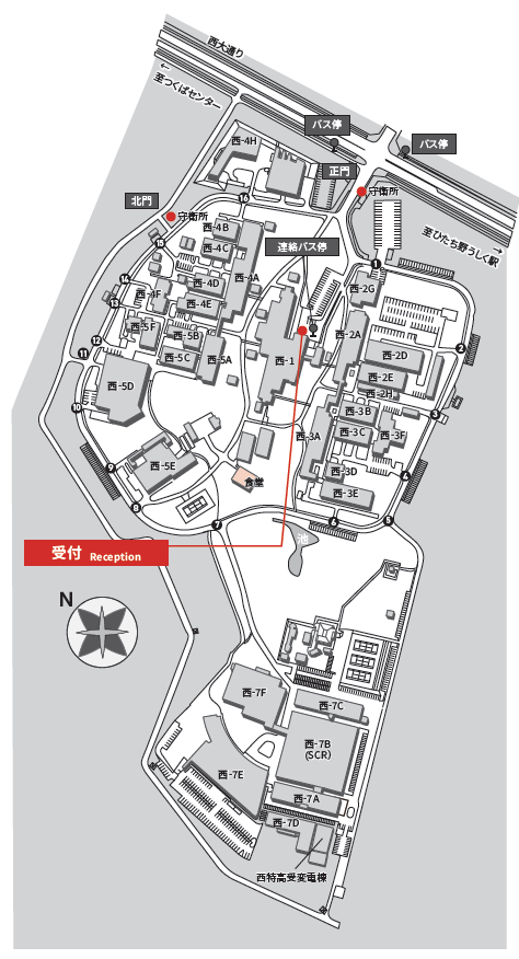 つくば西構内案内図