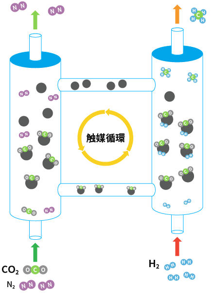 循環流動層反応器の模式図