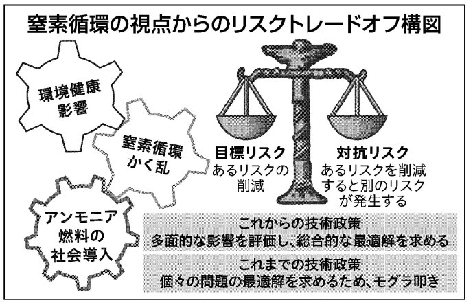 窒素循環の視点からのリスクトレードオフの考え方、環境健康への影響や窒素循環のかく乱、アンモニア燃料の社会導入など