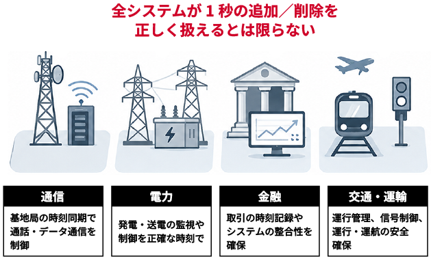左から通信、電力、金融、交通・運輸で使っているシステムを説明した図