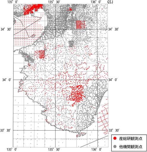 測定点の分布の図