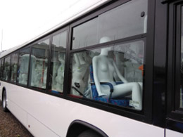 バス車内での換気調査の様子の写真