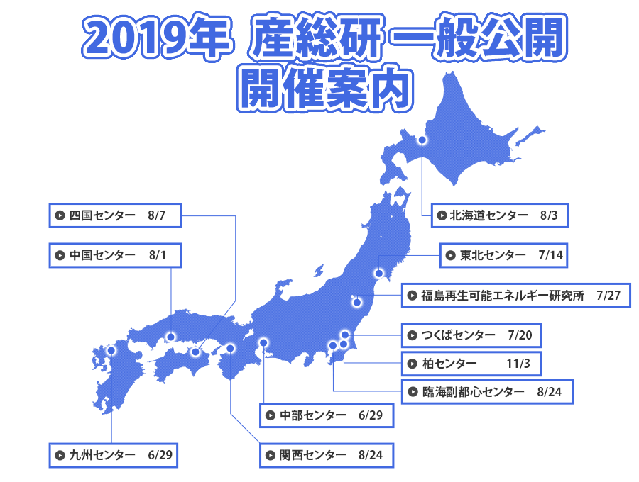 2019年 産総研一般公開 開催案内マップ