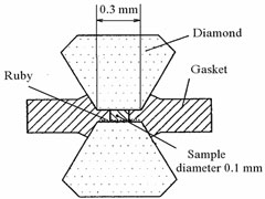 ダイヤモンドアンビルセル中心部分の概観図