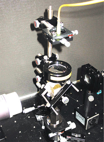 二番目の干渉計の光学系写真