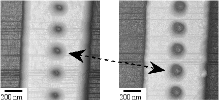 直径150 nmのピット形状AFM観察結果の写真