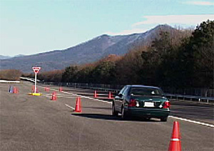 試験走路における実験の風景の写真