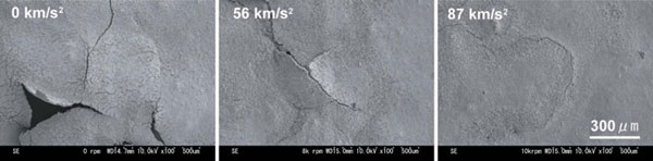 厚膜成膜における亀裂発生抑制効果の写真