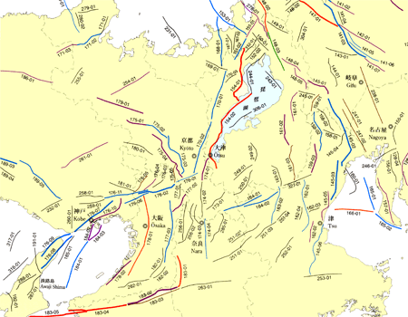 全国主要活断層活動確率地図