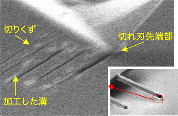 ナノ切削が進行する様子の写真