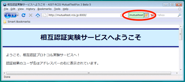 ウェブブラウザ「MutualTestFox」の画像