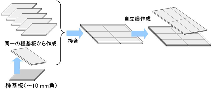 モザイク状大面積ウエハー製造工程図