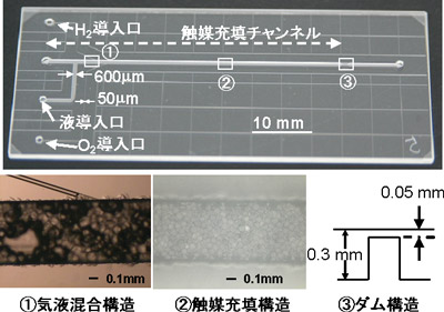 気液混相反応用マイクロリアクターの写真