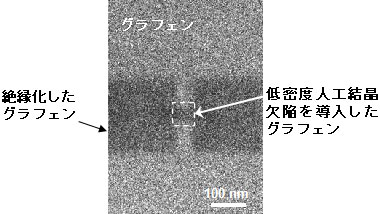 試作されたグラフェン素子のヘリウムイオン顕微鏡画像
