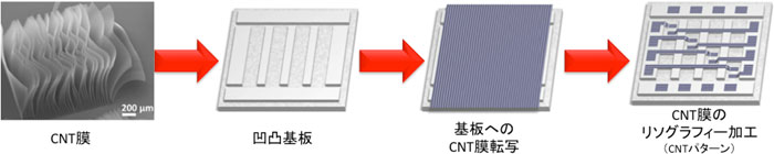 CNTフィルム+パターニング図