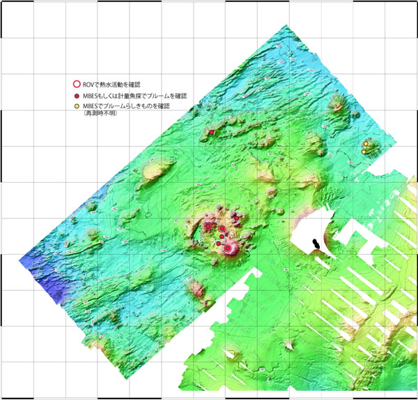 MBESによる地形調査結果の図