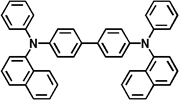 N,N’-ビス（1-ナフチル）-N,N’-ビスフェニルベンジジン（NPB）構造図