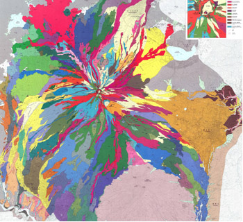 刊行される「富士火山地質図（第2版）」の一部画像