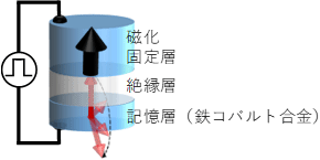 パルス電圧による磁化反転模式図