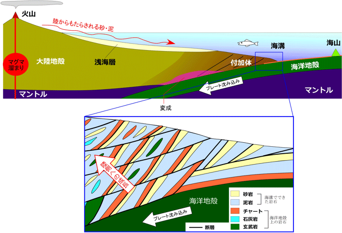 付加体・浅海層の説明図図