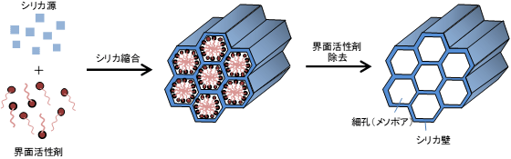 メソポーラスシリカの説明図