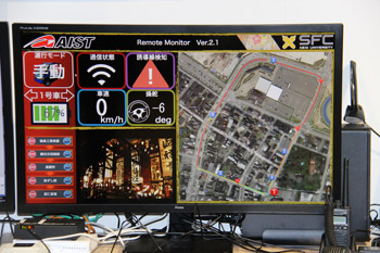 遠隔監視用モニターの画面（遠隔操作用とは異なる）の写真