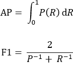 AP（平均適合率 Average Precision）・F1値（F1-Score）説明図