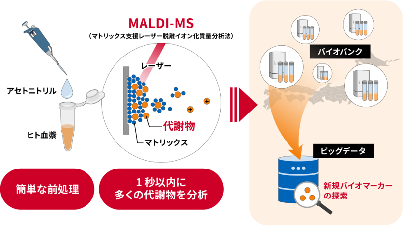 ヒト血漿に含まれる多数の低分子量代謝物を1秒以内で一斉分析 －ビッグデータ生成と疾患層別化を可能にする分析手法を開発－