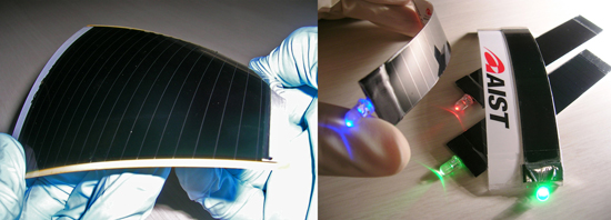 フレキシブルCIGS太陽電池の写真